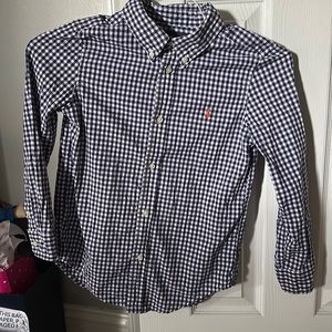 Boys Polo dress shirt sz 7. Purple checked